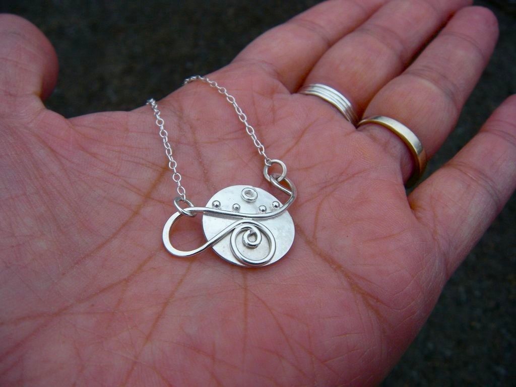 LUNA LARK Argentium Sterling Silver Pendant Necklace Eco-Friendly LUNA LARK Argentium Sterling Silver Pendant Necklace Eco-Friendly