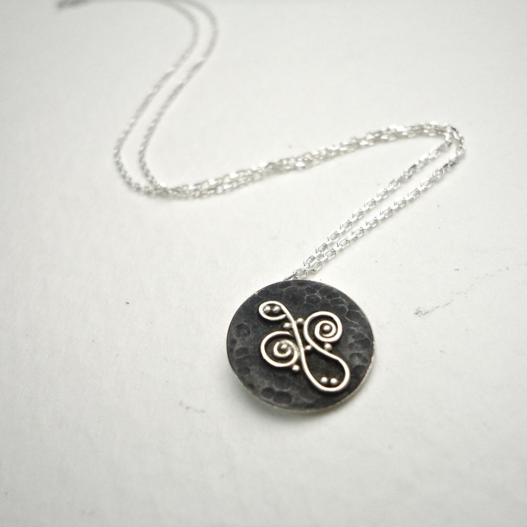 Sterling Silver Swirl Granule Pendant Necklace Sterling Silver Swirl Granule Pendant Necklace