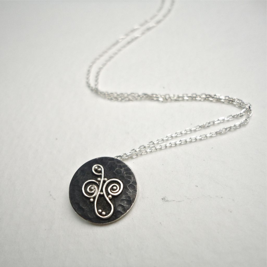 Sterling Silver Swirl Granule Pendant Necklace Sterling Silver Swirl Granule Pendant Necklace