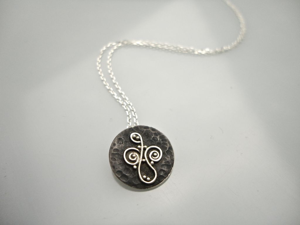 Sterling Silver Swirl Granule Pendant Necklace Sterling Silver Swirl Granule Pendant Necklace