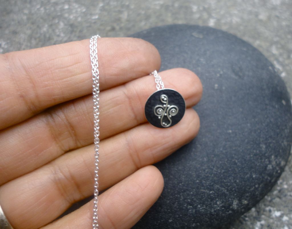 Sterling Silver Swirl Granule Pendant Necklace Sterling Silver Swirl Granule Pendant Necklace
