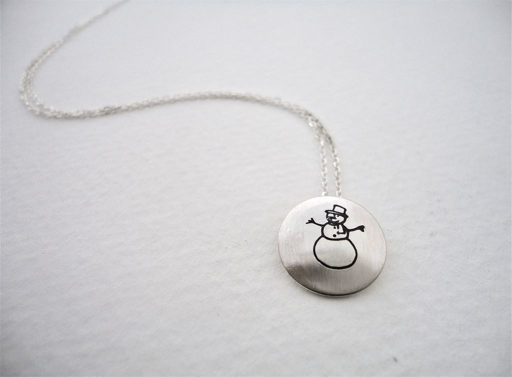 Snowman Sterling Silver Pendant Necklace Snowman Sterling Silver Pendant Necklace