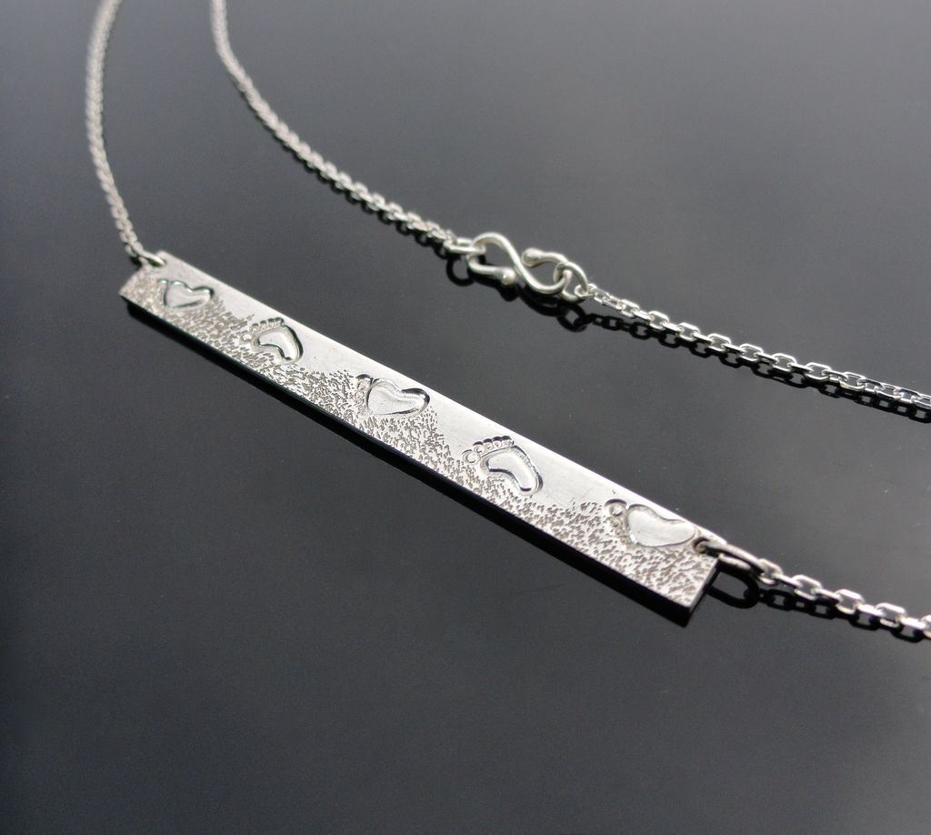 SANDY WALK Sterling Silver Bar Pendant Necklace SANDY WALK Sterling Silver Bar Pendant Necklace