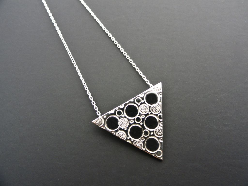 CHIMERA Sterling Silver Triangle Pendant Geometric Modern Necklace CHIMERA Sterling Silver Triangle Pendant Geometric Modern Necklace