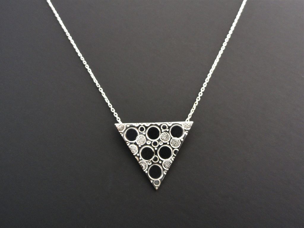 CHIMERA Sterling Silver Triangle Pendant Geometric Modern Necklace CHIMERA Sterling Silver Triangle Pendant Geometric Modern Necklace