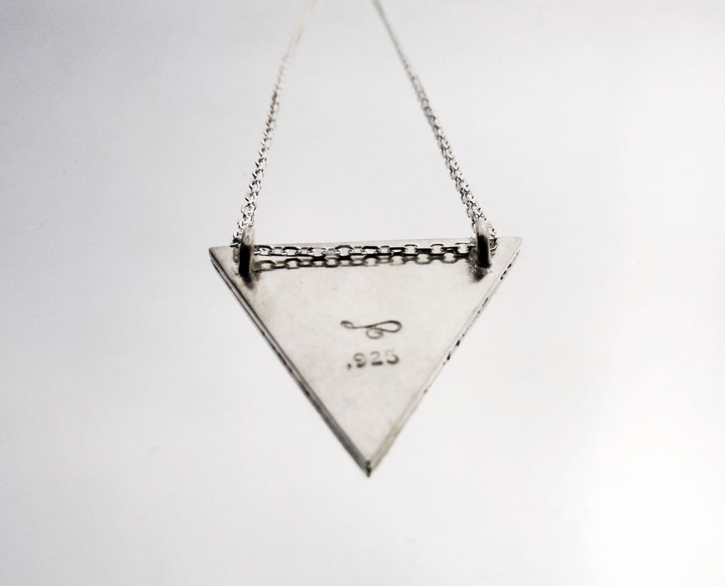 CHIMERA Sterling Silver Triangle Pendant Geometric Modern Necklace CHIMERA Sterling Silver Triangle Pendant Geometric Modern Necklace