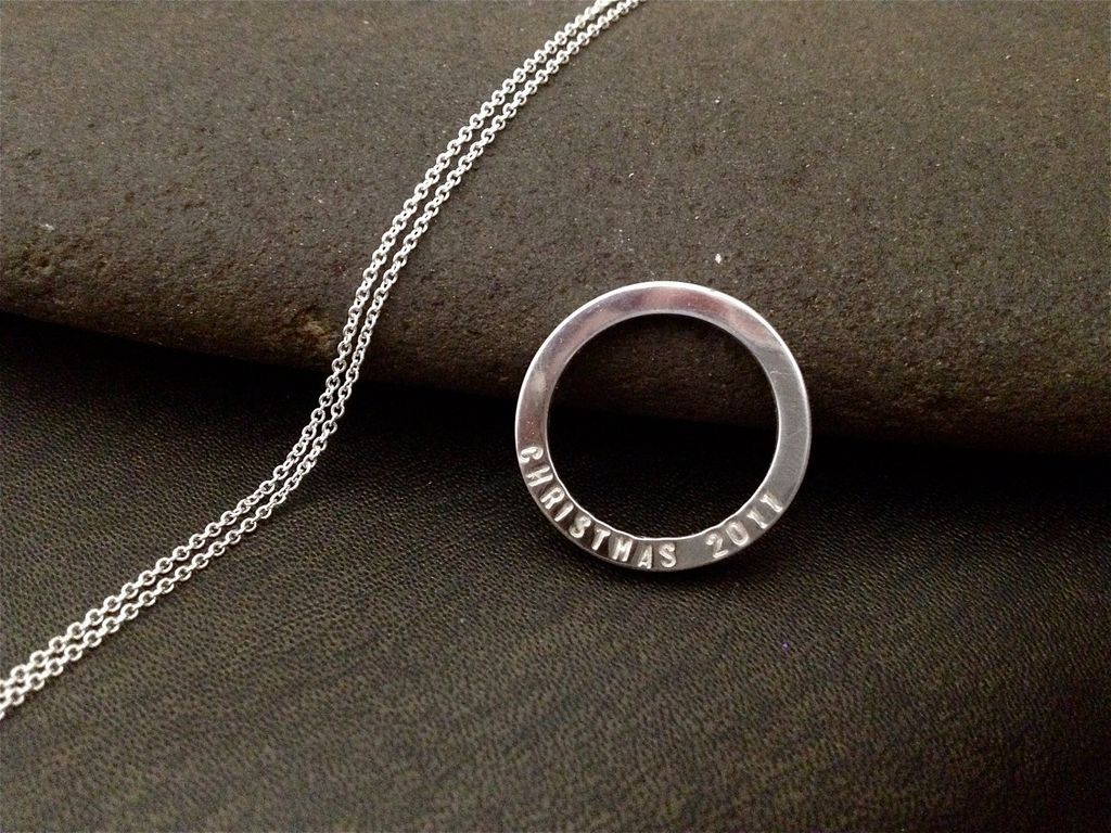 Hidden Message Stackable Sterling Silver Ring Pendant Necklace TIS THE SEASON Hidden Message Stackable Sterling Silver Ring Pendant Necklace TIS THE SEASON