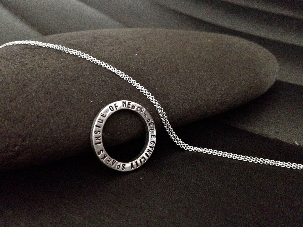 Hidden Message Stackable Sterling Silver Ring Pendant Necklace TIS THE SEASON Hidden Message Stackable Sterling Silver Ring Pendant Necklace TIS THE SEASON
