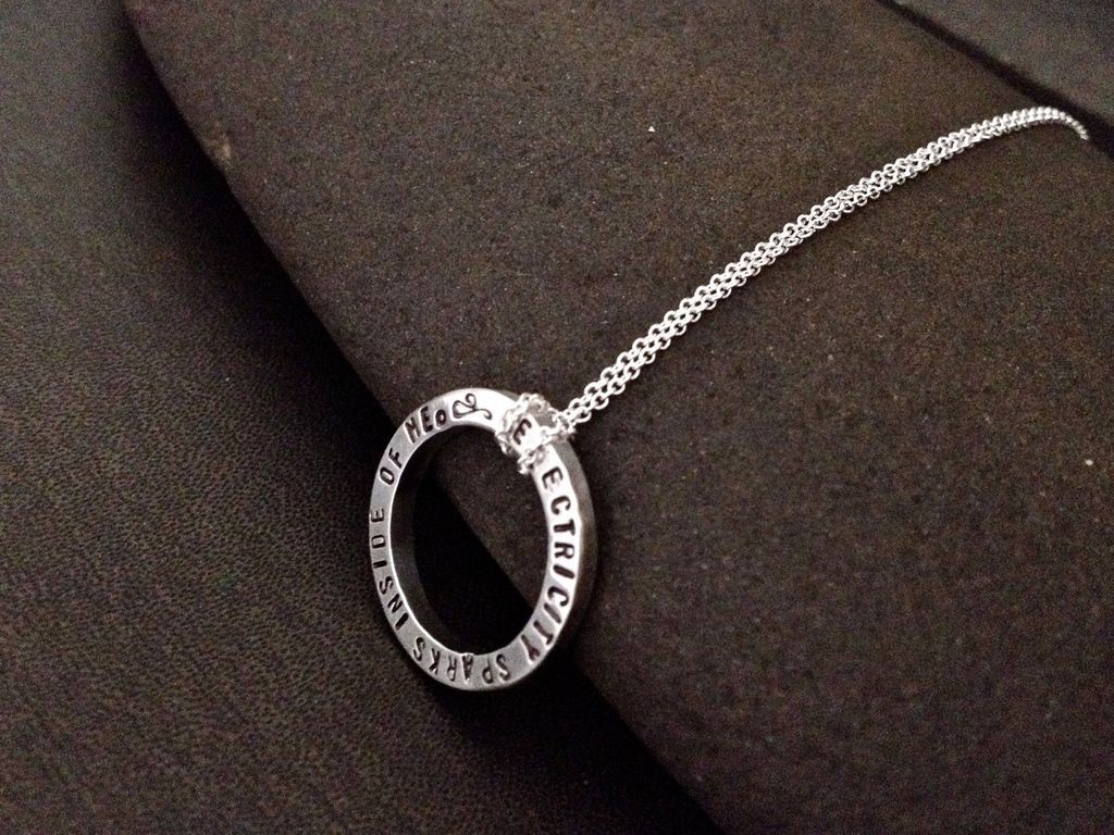 Hidden Message Stackable Sterling Silver Ring Pendant Necklace TIS THE SEASON Hidden Message Stackable Sterling Silver Ring Pendant Necklace TIS THE SEASON