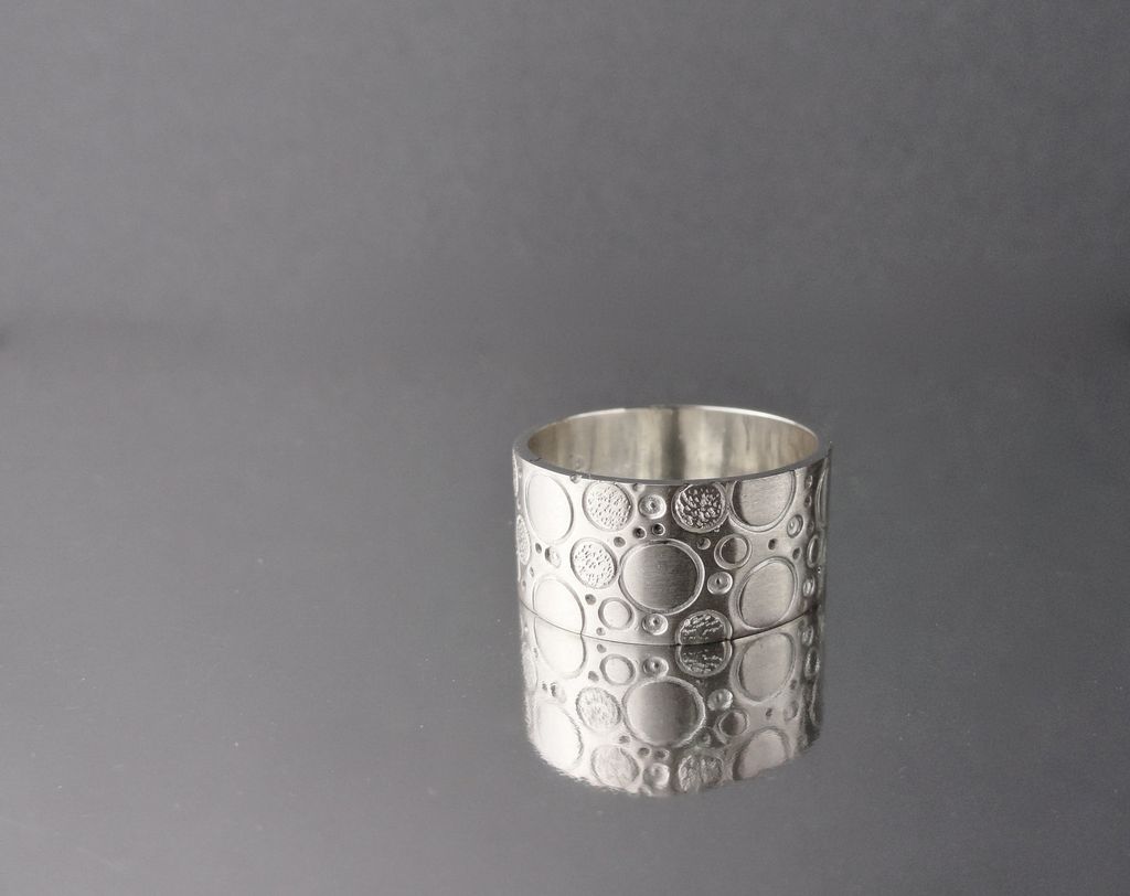 CHIMERA Sterling Silver 10mm Band Statement Ring Size 5 Size 6 CHIMERA Sterling Silver 10mm Band Statement Ring Size 5 Size 6