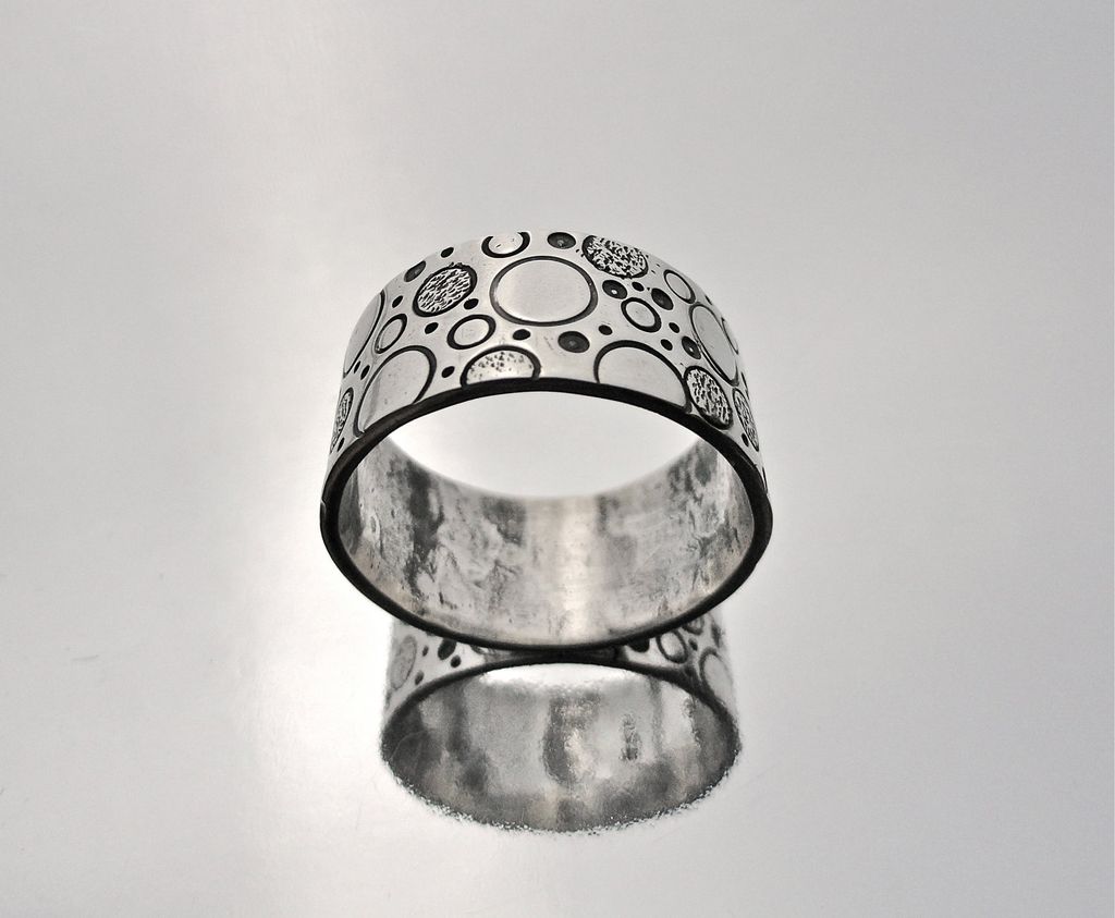 CHIMERA Sterling Silver 10mm Band Statement Ring Size 5 Size 6 CHIMERA Sterling Silver 10mm Band Statement Ring Size 5 Size 6
