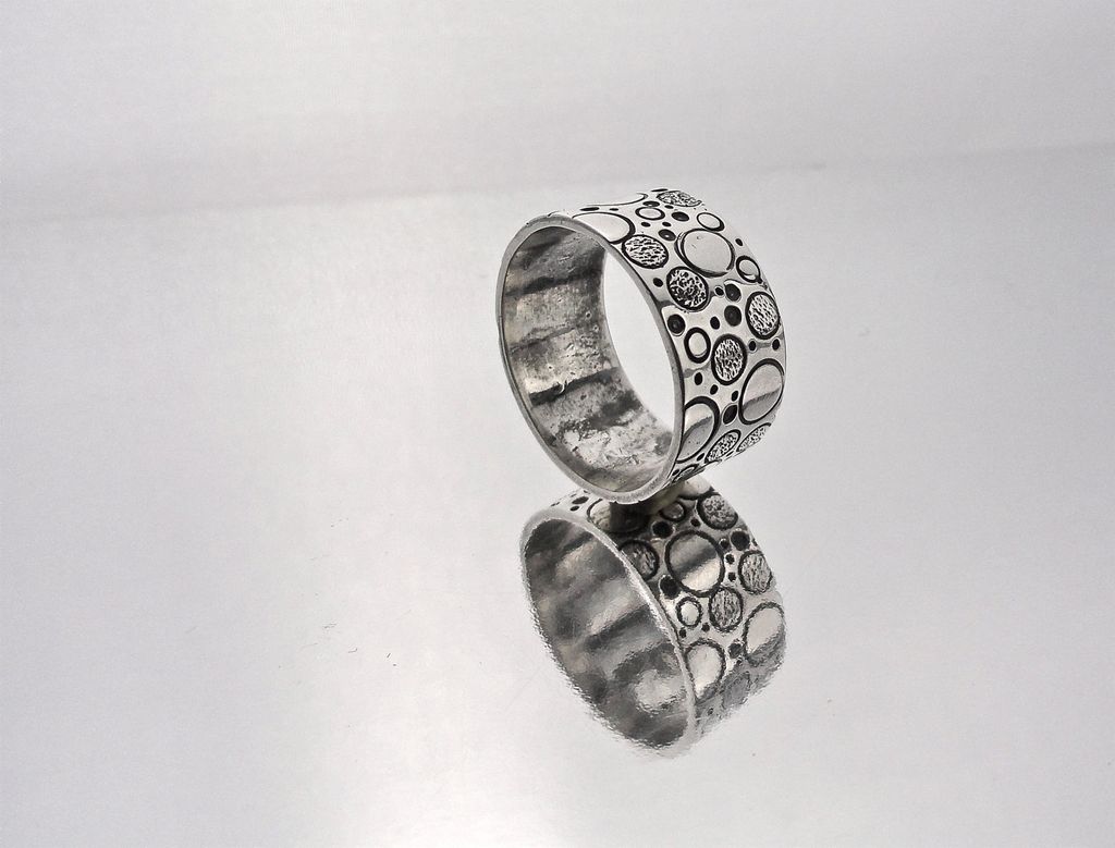 CHIMERA Sterling Silver 10mm Band Statement Ring Size 5 Size 6 CHIMERA Sterling Silver 10mm Band Statement Ring Size 5 Size 6
