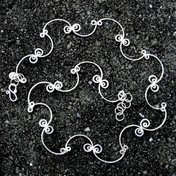 FLITTER VINE Argentium Sterling Silver Choker Necklace and Earring Set FLITTER VINE Argentium Sterling Silver Choker Necklace and Earring Set