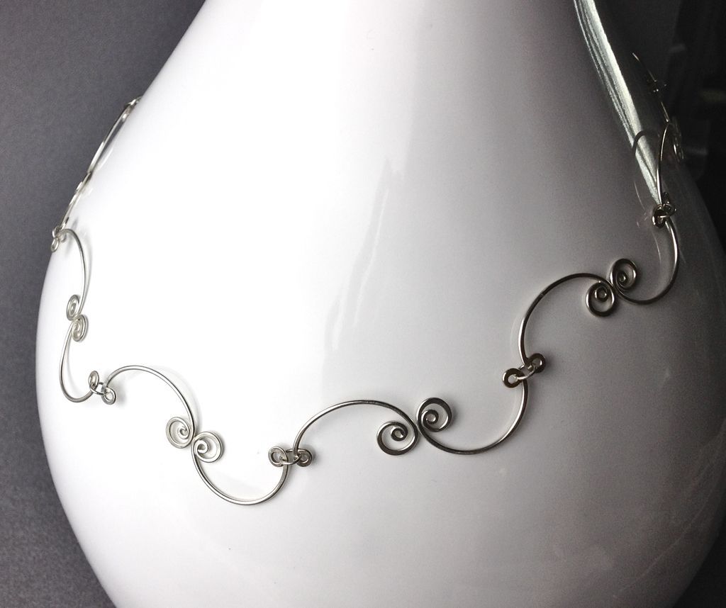 FLITTER VINE Argentium Sterling Silver Choker Necklace and Earring Set FLITTER VINE Argentium Sterling Silver Choker Necklace and Earring Set