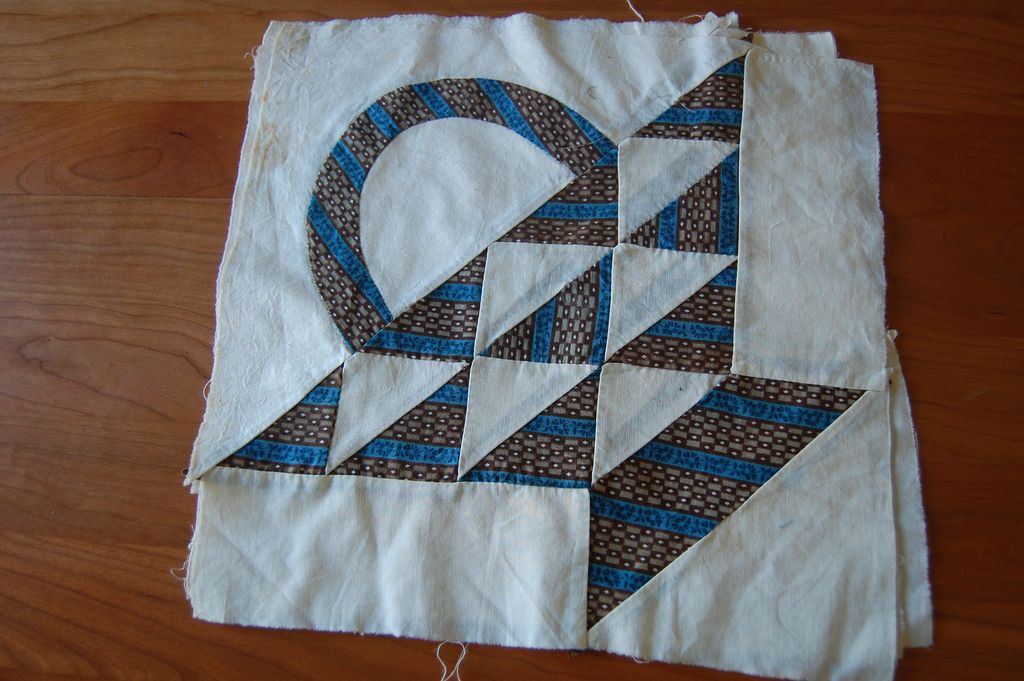 4 Vintage 1850's Quilt blocks, Pretty Pieced baskets 4 Vintage 1850's Quilt blocks, Pretty Pieced baskets