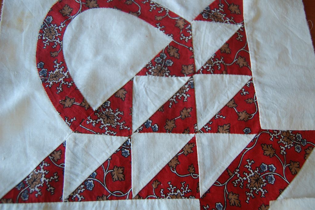 4 Vintage 1850's Quilt blocks, Pretty Pieced baskets 4 Vintage 1850's Quilt blocks, Pretty Pieced baskets