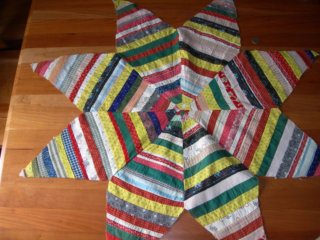 4 large Vintage 1890's Star of Bethlehem string pieced stars 4 large Vintage 1890's Star of Bethlehem string pieced stars