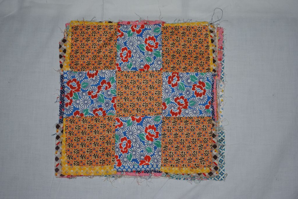 13 c1930 Nine Patch Quilt Blocks, hand and machine sewn 13 c1930 Nine Patch Quilt Blocks, hand and machine sewn