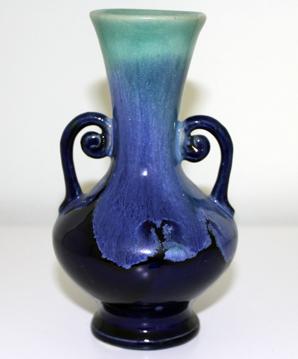 Vintage Marked Germany Cobalt Blue Swirl Pottery Vase from