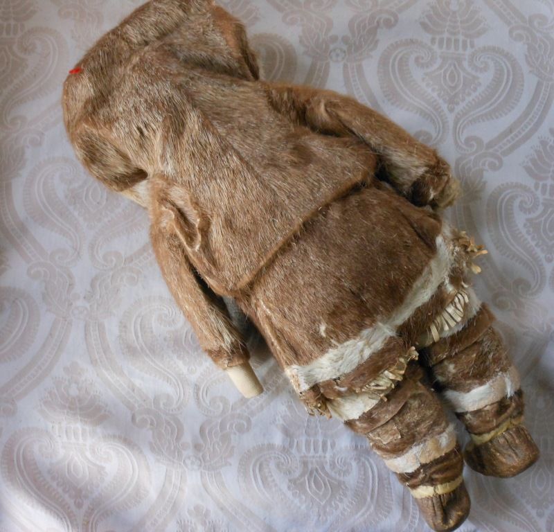 Wonderful Native American Inuit Doll Cloth Doll Dressed in Fur Costume Wonderful Native American Inuit Doll Cloth Doll Dressed in Fur Costume
