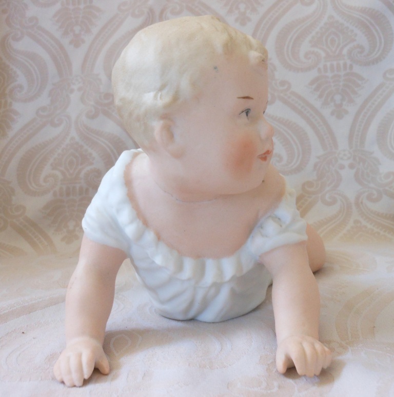 Gebruder Heubach German All Bisque Piano Baby on Stomach Gebruder Heubach German All Bisque Piano Baby on Stomach