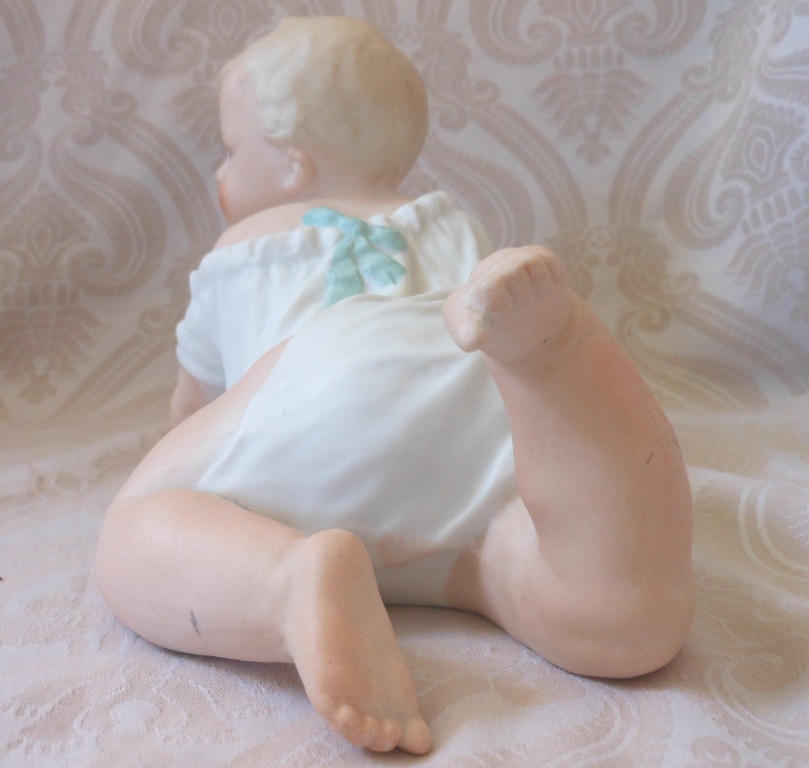 Gebruder Heubach German All Bisque Piano Baby on Stomach Gebruder Heubach German All Bisque Piano Baby on Stomach