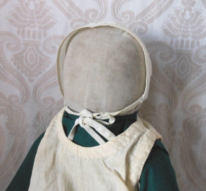 Amish Type Cloth Doll in Green Dress with White Apron Amish Type Cloth Doll in Green Dress with White Apron