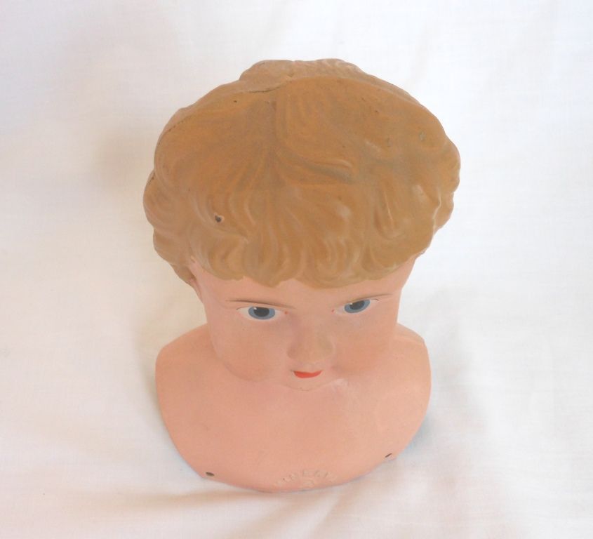 German "Minerva" Tin Metal Shoulder Head German "Minerva" Tin Metal Shoulder Head