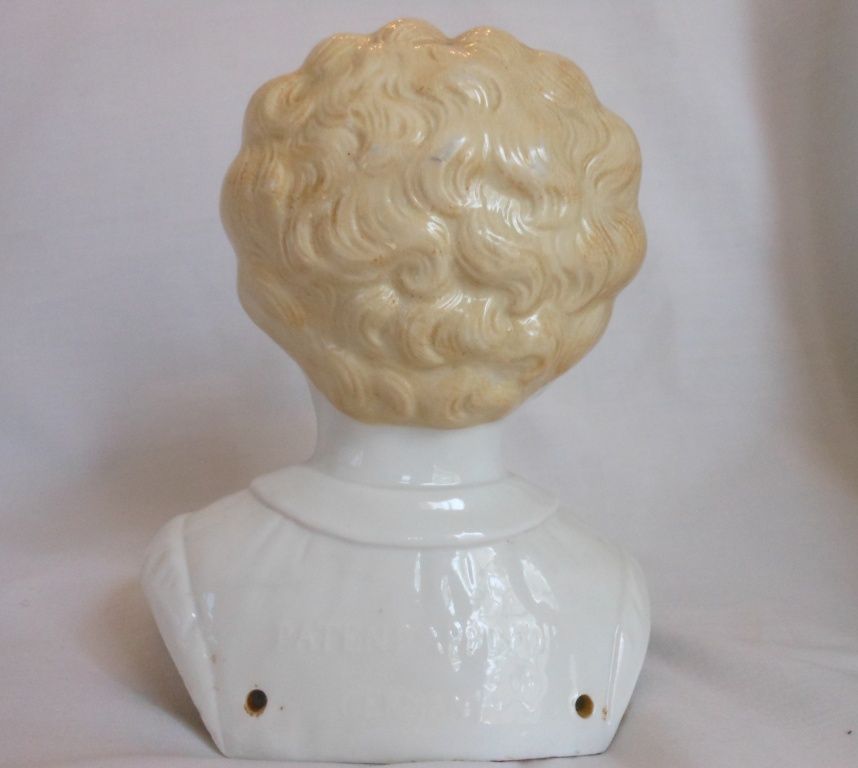 "Helen" Pet Name German Glazed Porcelain China Shoulder Head by Hertwig "Helen" Pet Name German Glazed Porcelain China Shoulder Head by Hertwig