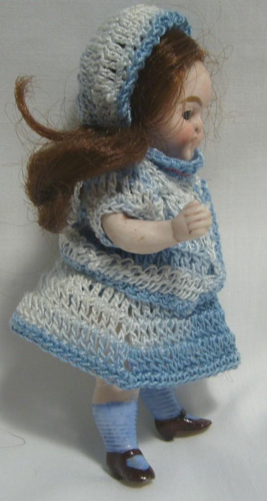German All Bisque Doll with Glass Eyes and Wig German All Bisque Doll with Glass Eyes and Wig