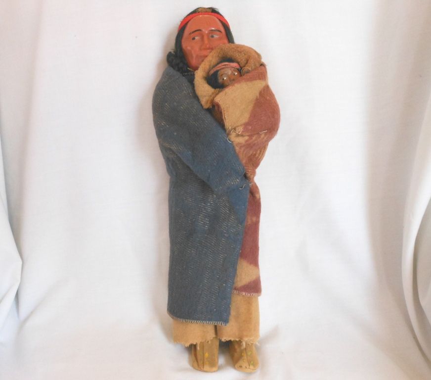 Skookum Indian Native American Mother and Baby Composition Doll Skookum Indian Native American Mother and Baby Composition Doll