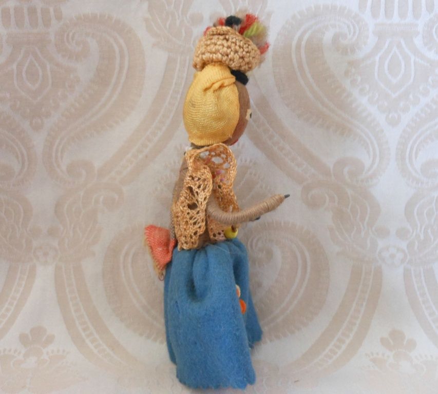 Brown Felt Vintage Miniature Doll Brown Felt Vintage Miniature Doll