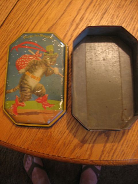 Vintage Puss in Boots Toffee Tin England Blue Bird Toffee Tin Vintage Puss in Boots Toffee Tin England Blue Bird Toffee Tin