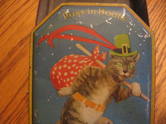 Vintage Puss in Boots Toffee Tin England Blue Bird Toffee Tin Vintage Puss in Boots Toffee Tin England Blue Bird Toffee Tin