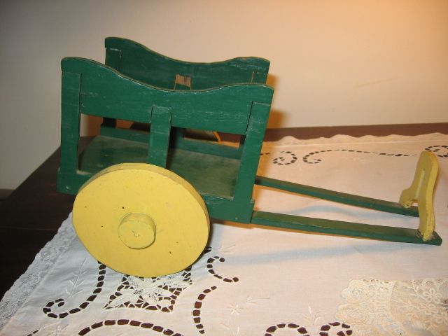 Vintage Green Painted Toy Cart Vintage Green Painted Toy Cart