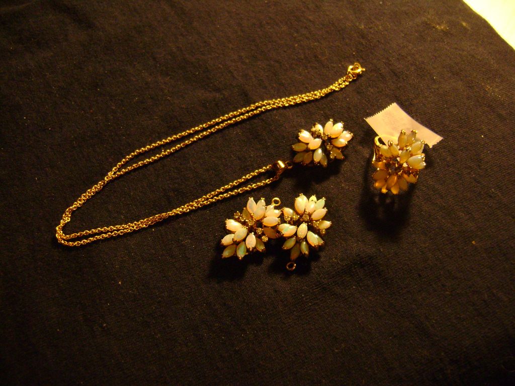 Opal and Rhinestone Jewelry Set Opal and Rhinestone Jewelry Set