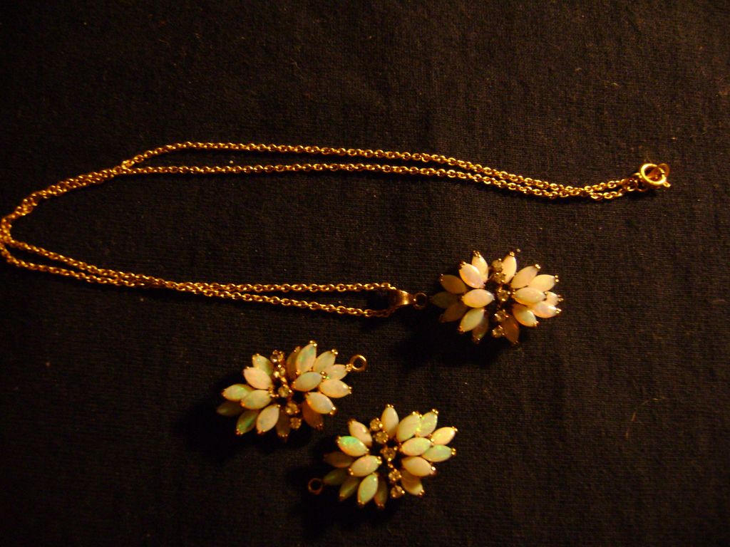 Opal and Rhinestone Jewelry Set Opal and Rhinestone Jewelry Set