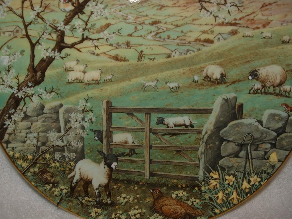 "Lambing Pastures" Plate 1987 England "Lambing Pastures" Plate 1987 England