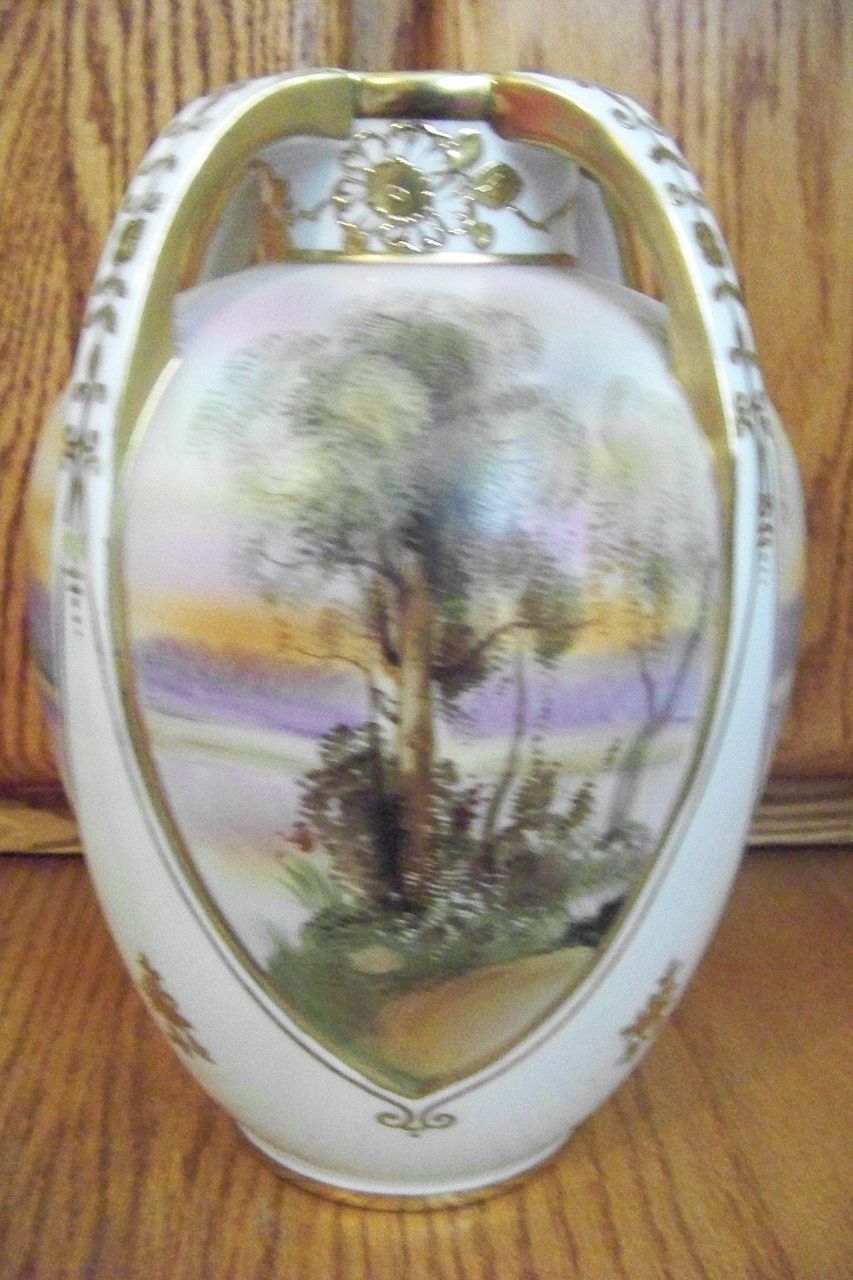 Vintage Hand Painted NIPPON Vase Estate Find 8 1/2" Tall Vintage Hand Painted NIPPON Vase Estate Find 8 1/2" Tall