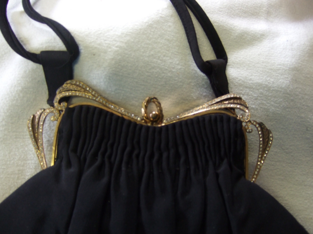 Vintage Guild Original Handbag & Accessories: Black & Rhinestones Vintage Guild Original Handbag & Accessories: Black & Rhinestones