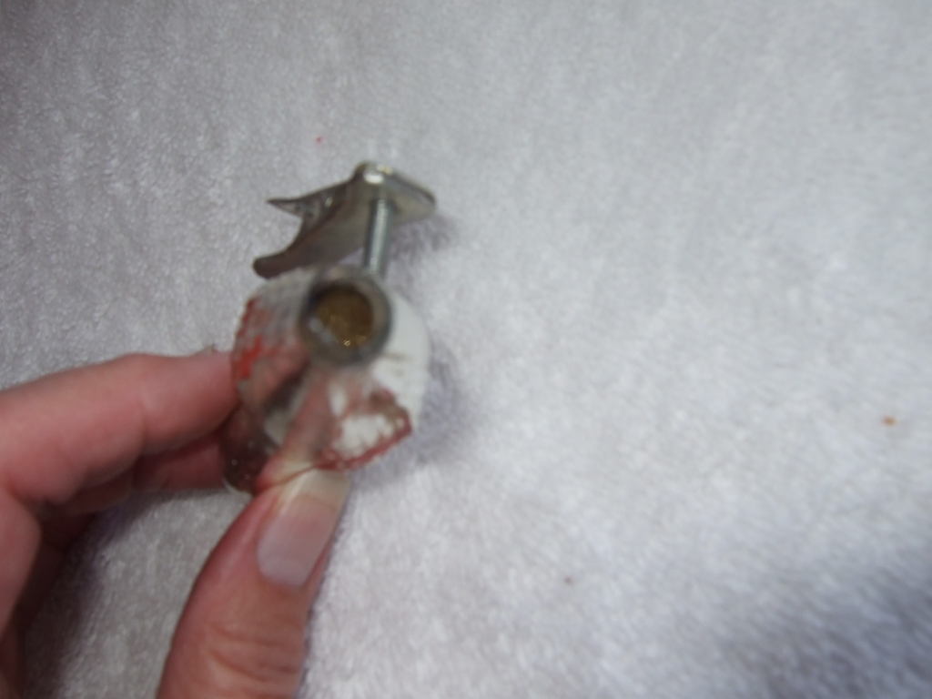 Vintage Hand Painted Glass Decoration With Clamp On Spring Vintage Hand Painted Glass Decoration With Clamp On Spring