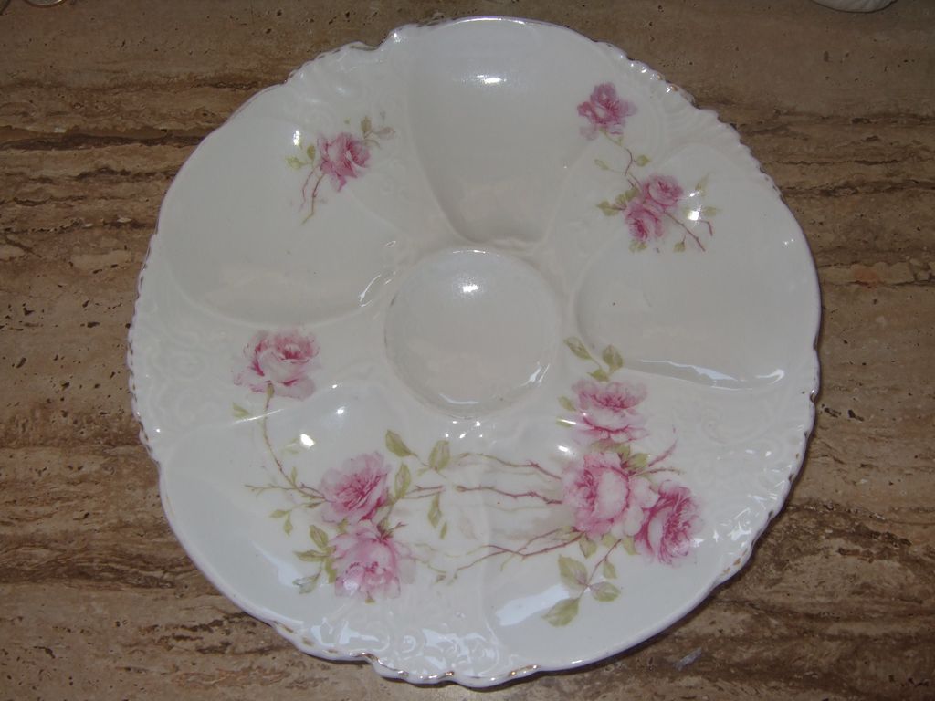 Vintage Austrian, Floral Oyster Plate, 8 1/4" Wide Vintage Austrian, Floral Oyster Plate, 8 1/4" Wide