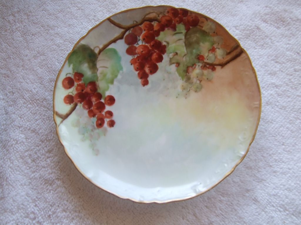 Vintage Haviland, Limoges France, China Plate With Berries Vintage Haviland, Limoges France, China Plate With Berries