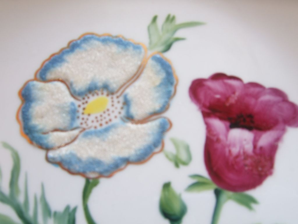 Vintage Hand Painted Floral Plate, Sticker Norcrest Japan Vintage Hand Painted Floral Plate, Sticker Norcrest Japan