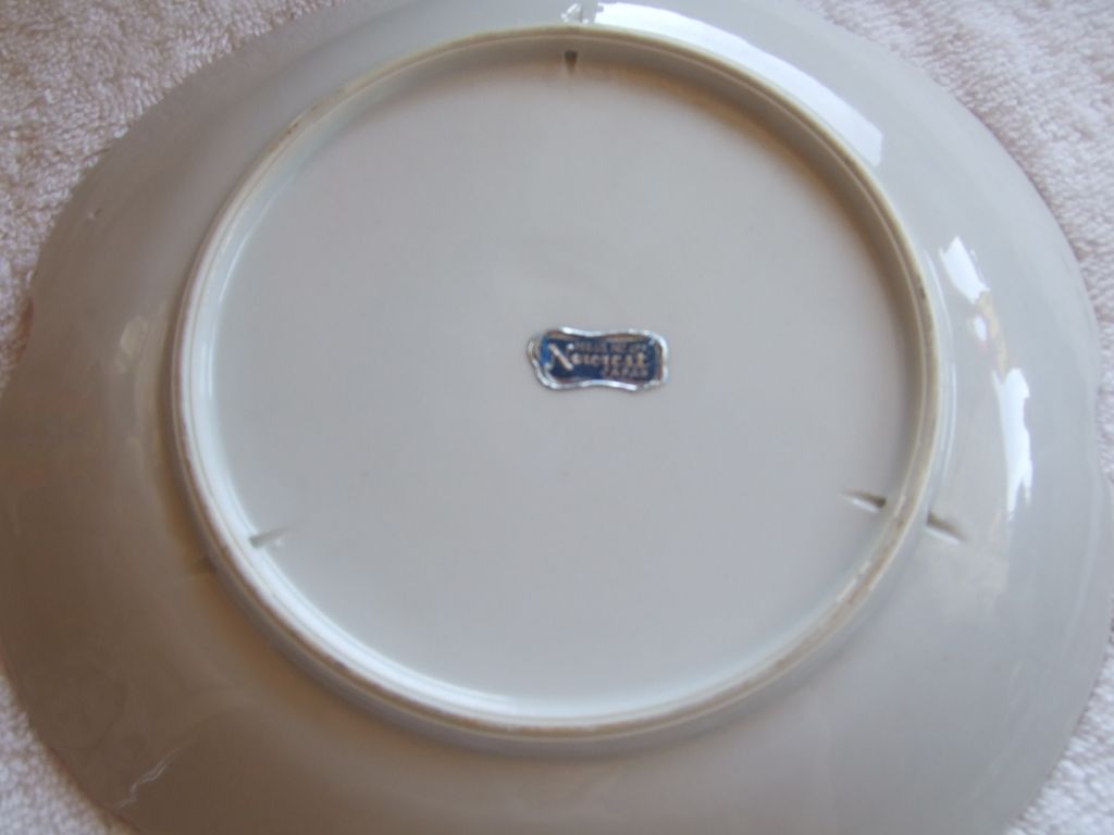 Vintage Hand Painted Floral Plate, Sticker Norcrest Japan Vintage Hand Painted Floral Plate, Sticker Norcrest Japan