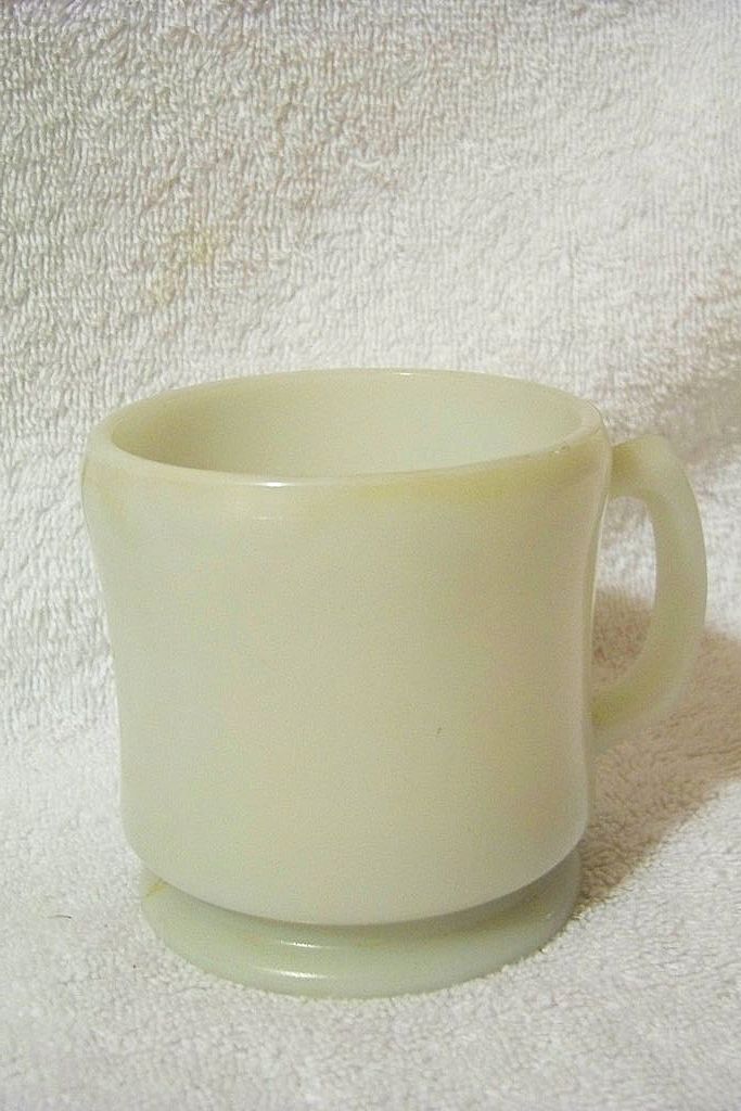 Vintage Milk Glass Shaving Mug With Some Soap Vintage Milk Glass Shaving Mug With Some Soap