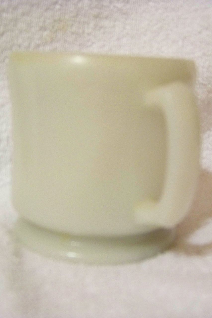 Vintage Milk Glass Shaving Mug With Some Soap Vintage Milk Glass Shaving Mug With Some Soap