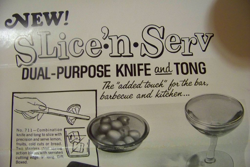 Vintage Rainbow, Slice-n-Serve Dual-Purpose Knife & Tong W/ Box Vintage Rainbow, Slice-n-Serve Dual-Purpose Knife & Tong W/ Box