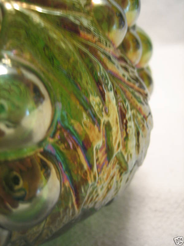 Vintage IMPERIAL GRAPE Green Carnival Glass Decanter Vintage IMPERIAL GRAPE Green Carnival Glass Decanter
