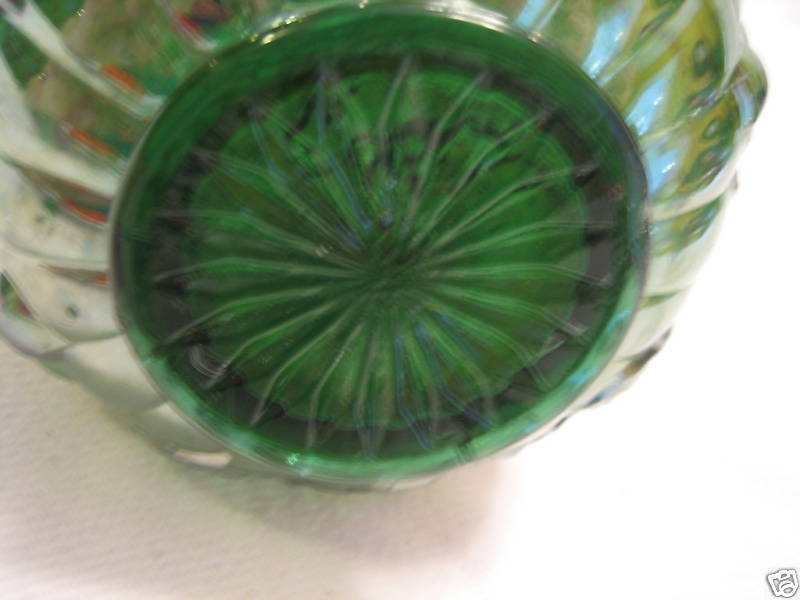 Vintage IMPERIAL GRAPE Green Carnival Glass Decanter Vintage IMPERIAL GRAPE Green Carnival Glass Decanter